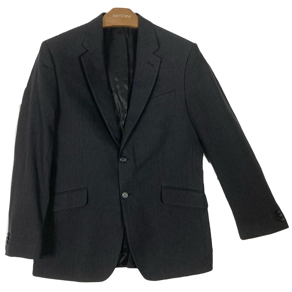 NWOT BANANA REPUBLIC Blazer 42R Linen Cotton Black Stripe Single Breasted